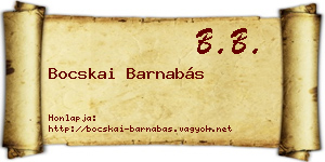 Bocskai Barnabás névjegykártya