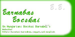 barnabas bocskai business card